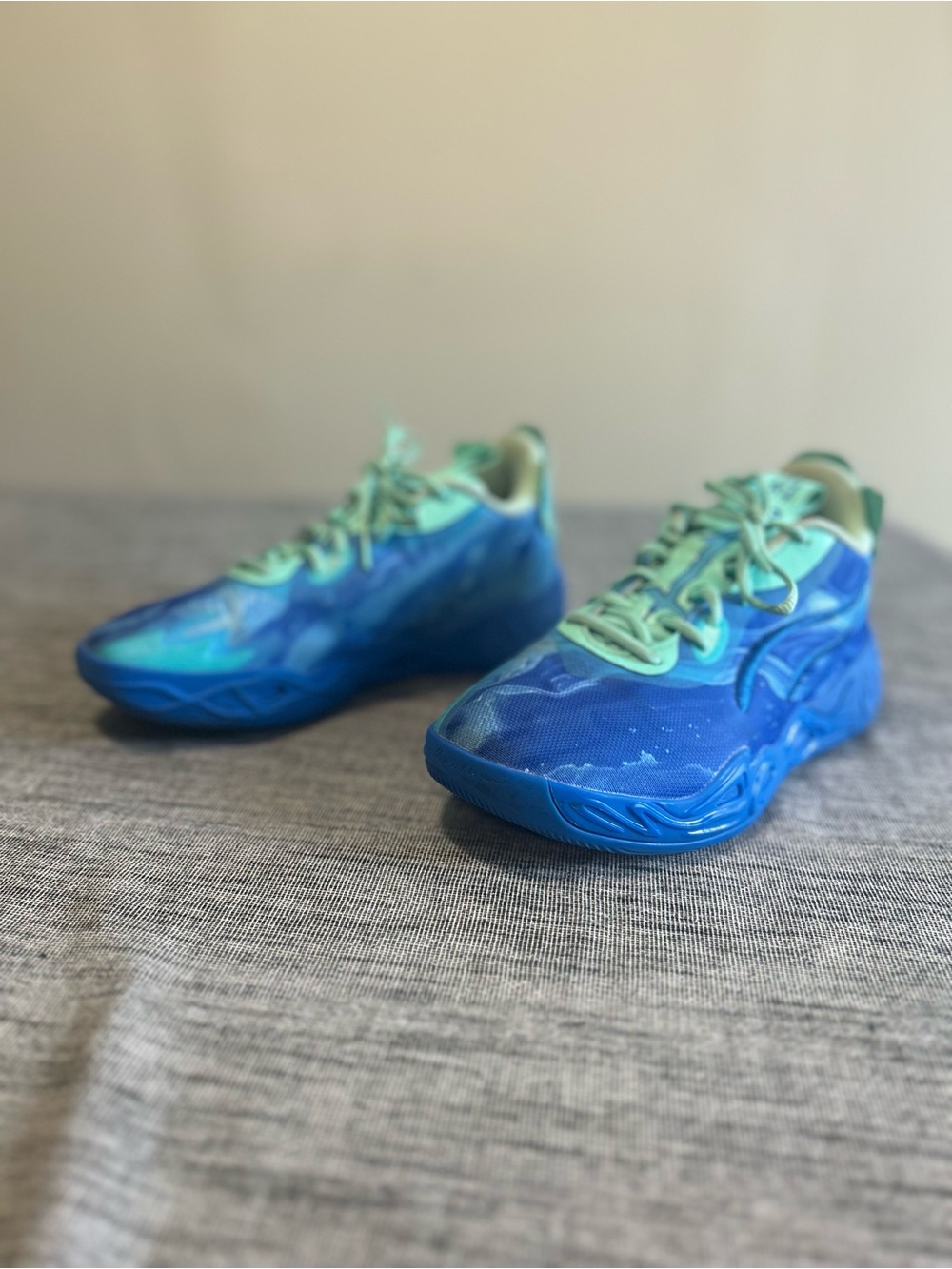 Puma MB.04 Low X Lamelo Ball Men's Size 6.5 Blue Teal Basketball Shoes 312174 02